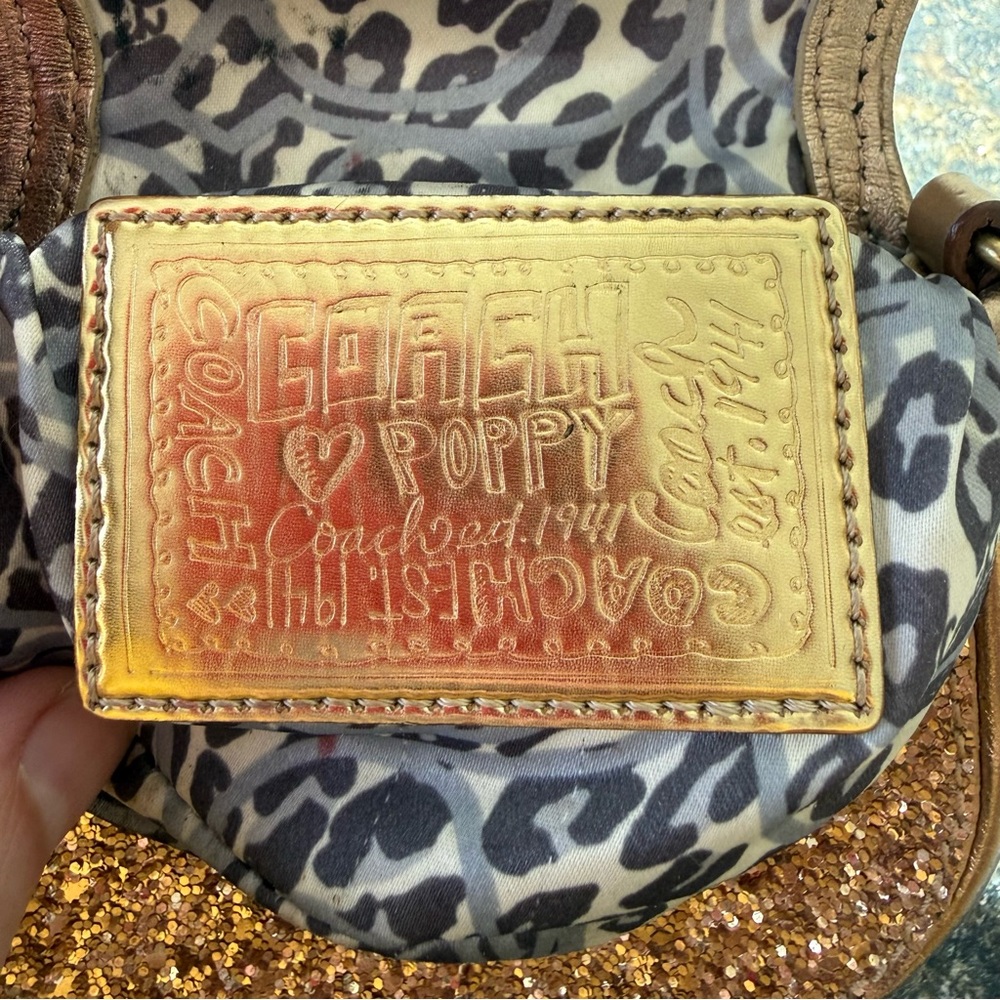 COACH POPPY Limited Edition Gold Mini Sparkling Saddle Crossbody - Picture 12 of 14